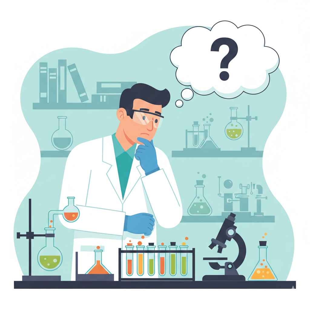 Scientist solving a problem