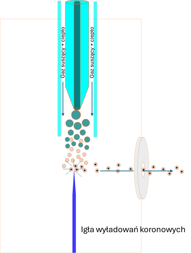 Budowa źródła APCI (atmospheric Pressure Chemical Ionization)